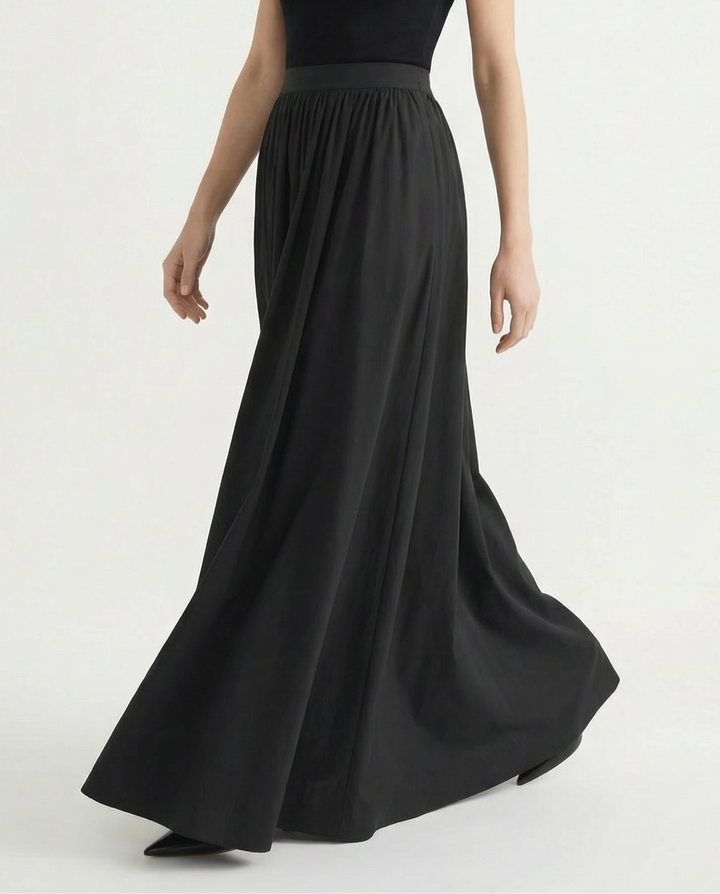 Professional elegant high-waist maxi skirt, perfect office wear for women's sophisticated style.