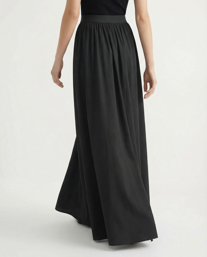 Summer-ready elegant flowing maxi skirt for women, comfortable & stylish for sunny days.