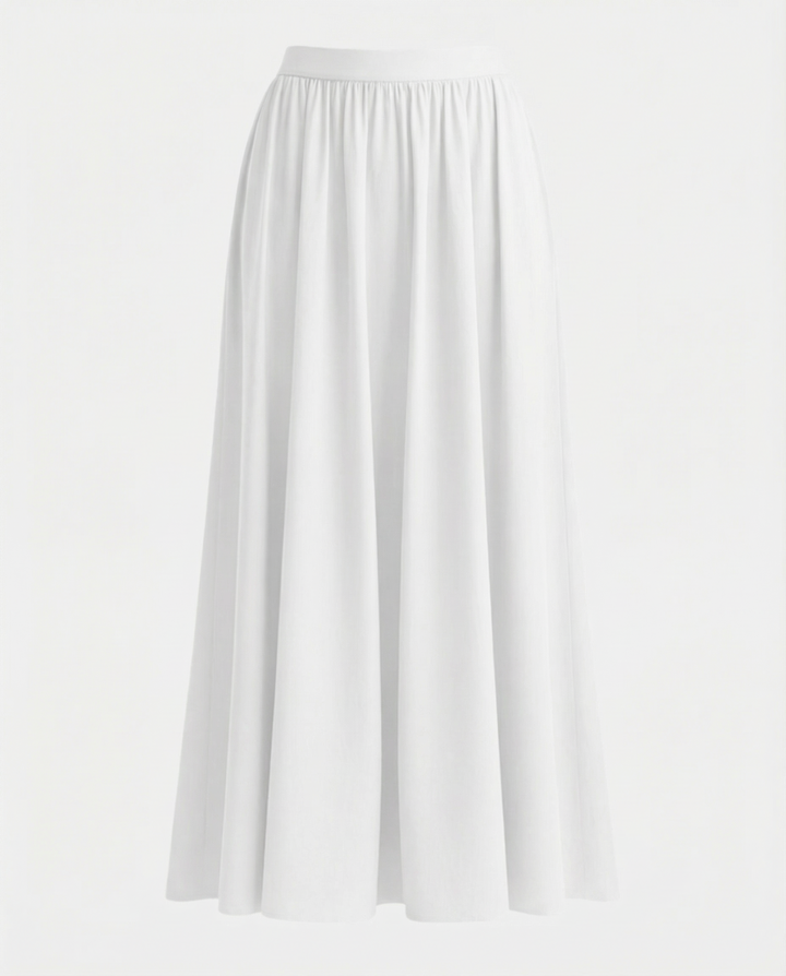 Spring fashion elegant high-waist maxi skirt, flowing design for women's comfort and style.