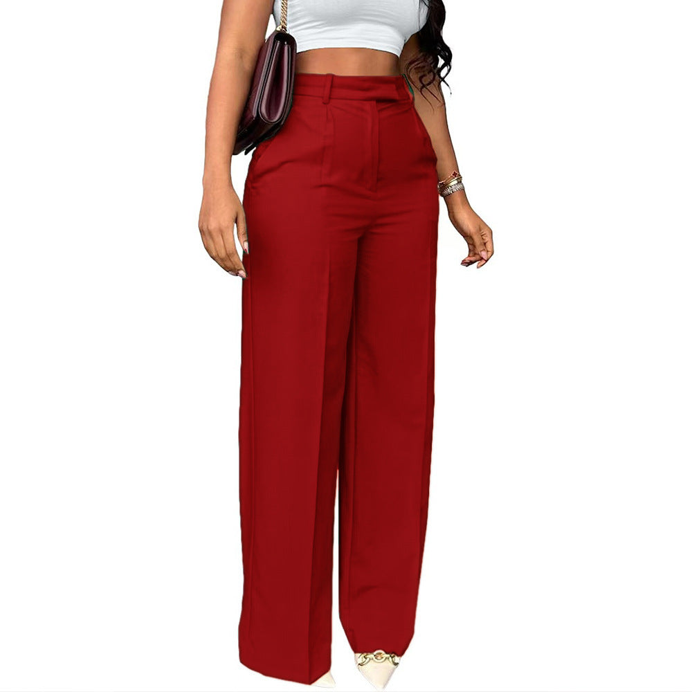 Professional women's high waist wide leg trousers, a stylish choice for contemporary work attire.