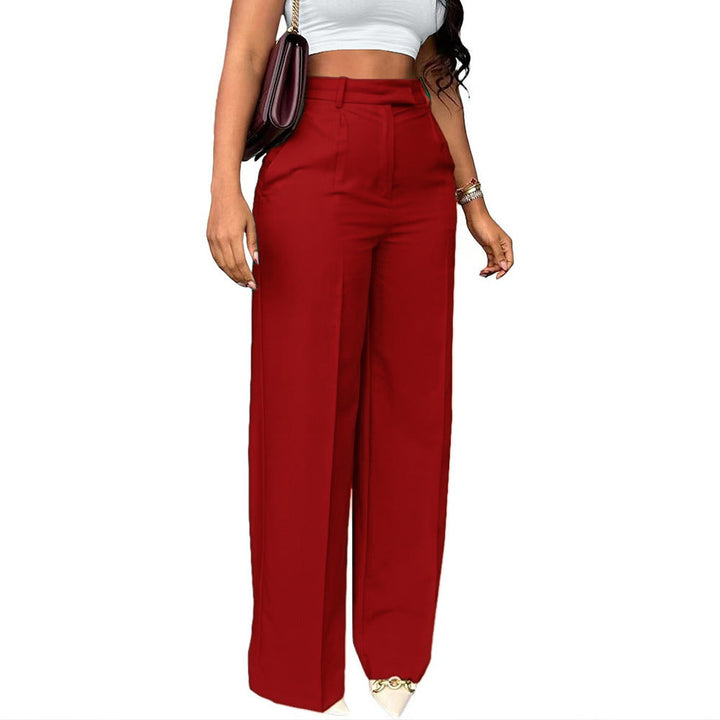 Professional women's high waist wide leg trousers, a stylish choice for contemporary work attire.