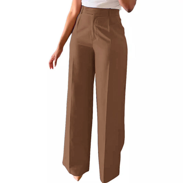 Elegant classic fit high waist wide leg women's pants, perfect for a chic modern outfit.
