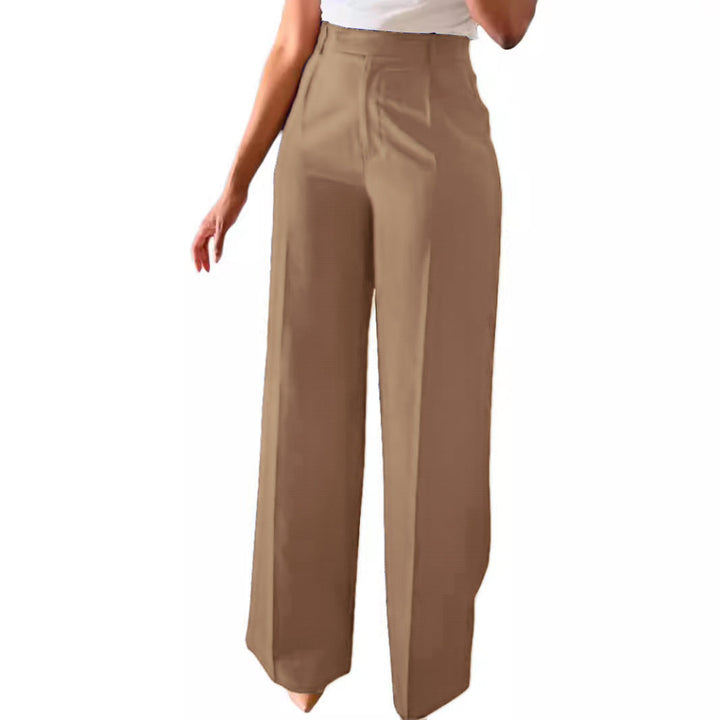 Women's modern high waist wide leg trousers, stylish & comfortable for any elegant occasion.