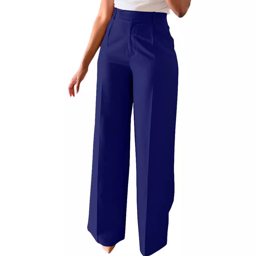Contemporary high waist wide leg women's trousers; a versatile, elegant & tailored fashion staple.