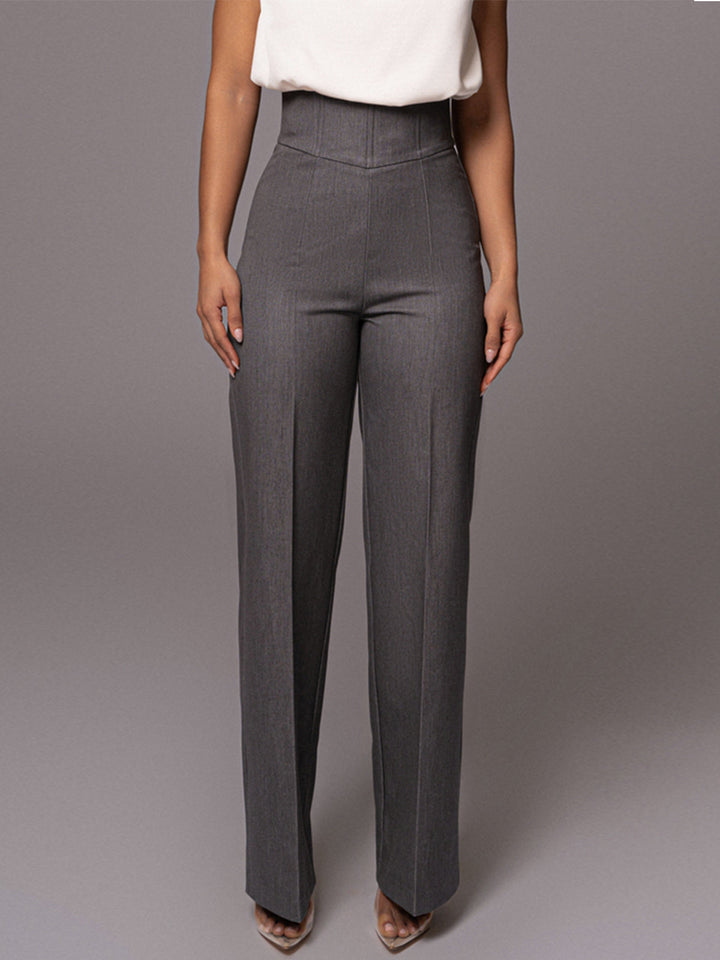 Comfortable high waist wide leg women's pants, combining modern style with elegant versatility.
