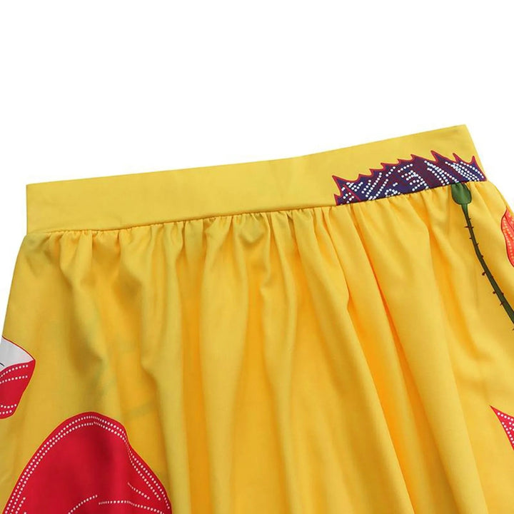 Graceful high-waisted floral maxi skirt for women, a full swing design perfect for a breezy summer look.