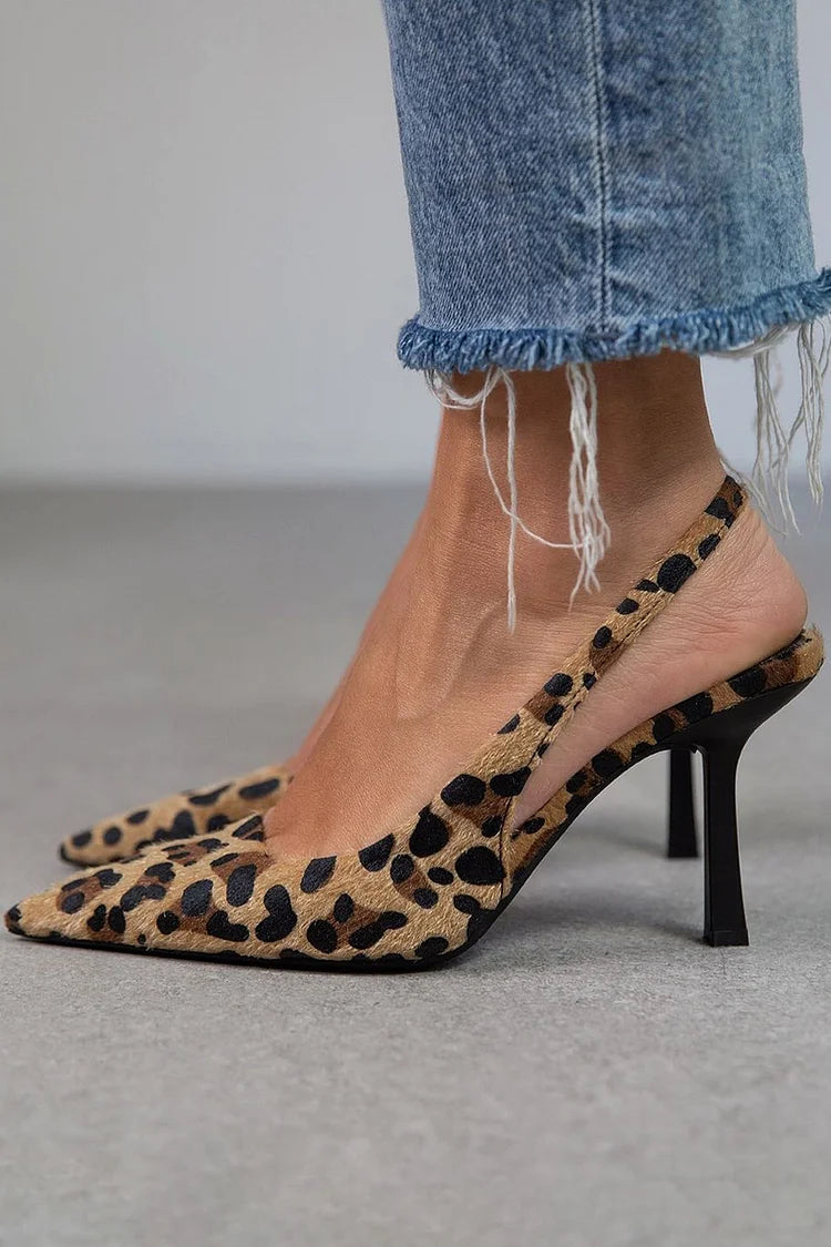 Elegant women's khaki orthopaedic slingback heels with pointed toe & comfortable mid heel for all-day support.