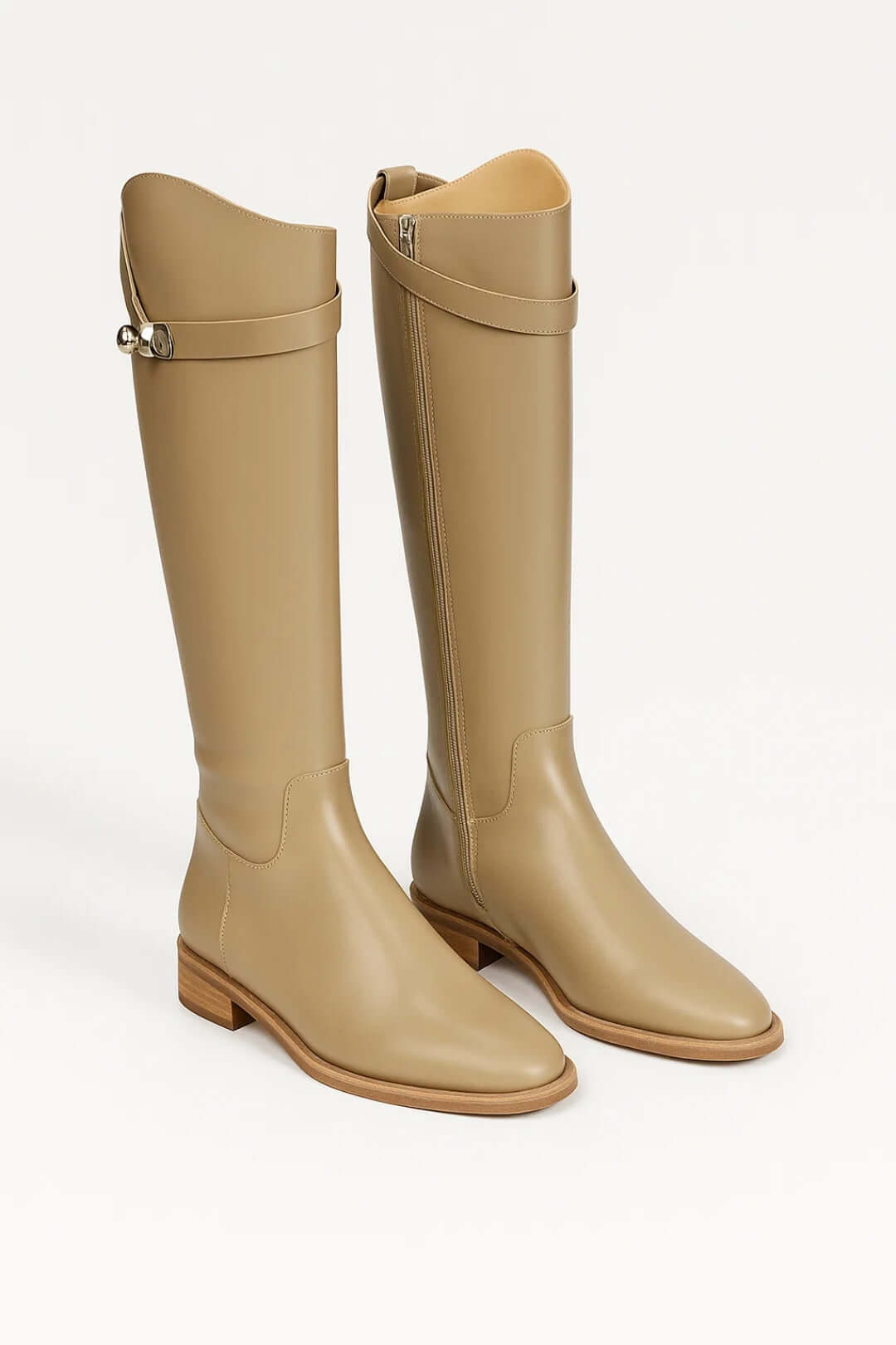 Versatile women's tall boots with chic buckle accents, ideal for daily wear & fall/winter outfits.