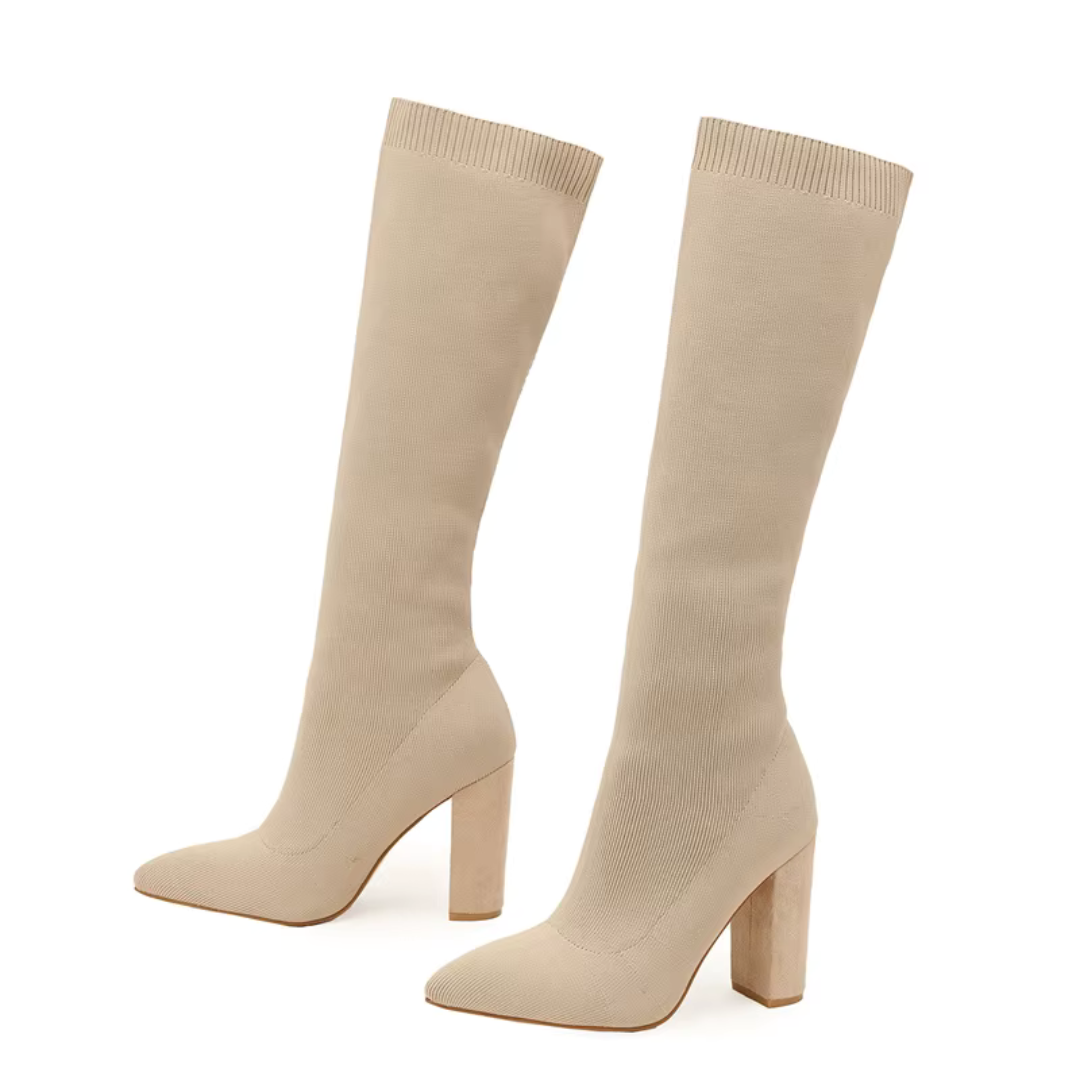 Versatile women's stretch knee-high boots, designed for comfort & an elegant look for any occasion.