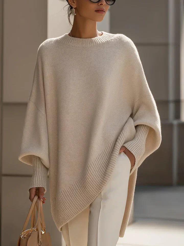 Elegant women's knit jumper, comfortable & versatile for stylish fall & winter fashion looks.