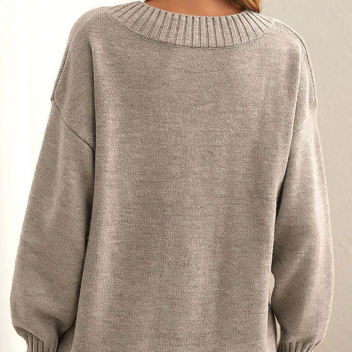 Stylish women's versatile knitwear sweater, perfect for casual chic fall outfits & winter fashion.