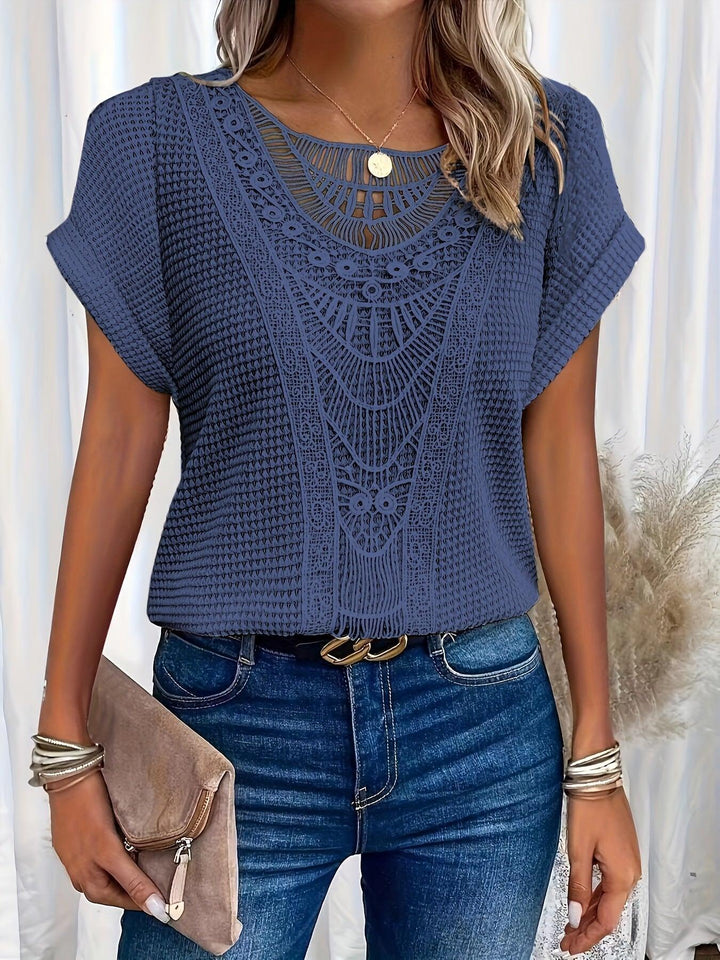 Comfortable ladies knitted blouse, detailed design for elegant fashion. Ideal for office or casual chic.