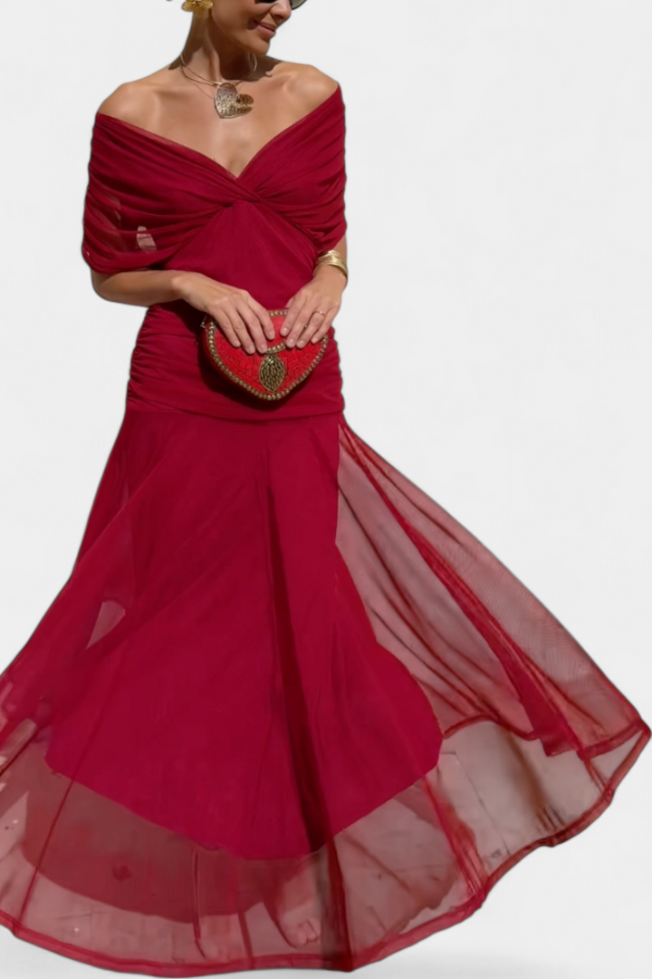 Women's elegant cocktail dress for wedding guests, parties, and special events.