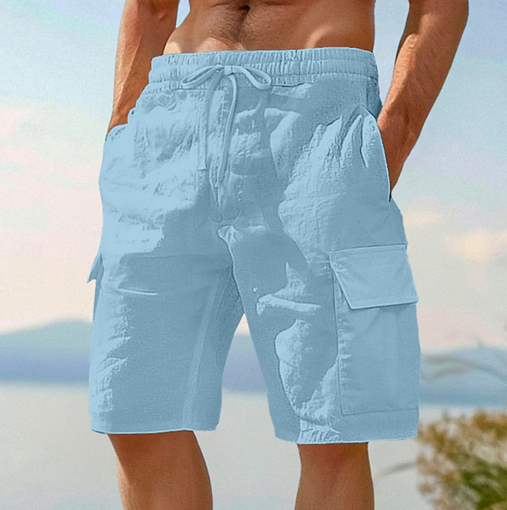 Comfortable women's relaxed fit lace shorts, featuring stylish side pockets for everyday wear.