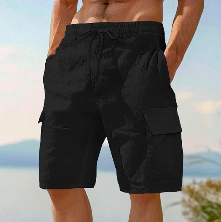 Chic women's summer lace shorts with convenient side pockets, combining elegance and a relaxed fit.