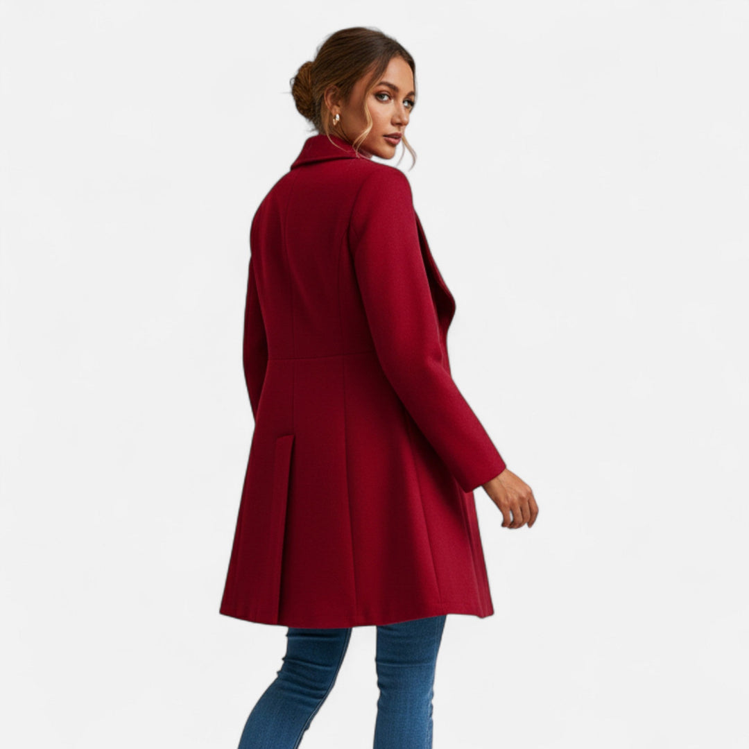 Warm & stylish women's long winter coat, perfect for elegant cold weather fashion and chic outerwear.