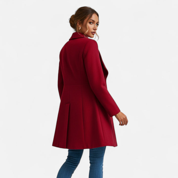 Warm & stylish women's long winter coat, perfect for elegant cold weather fashion and chic outerwear.