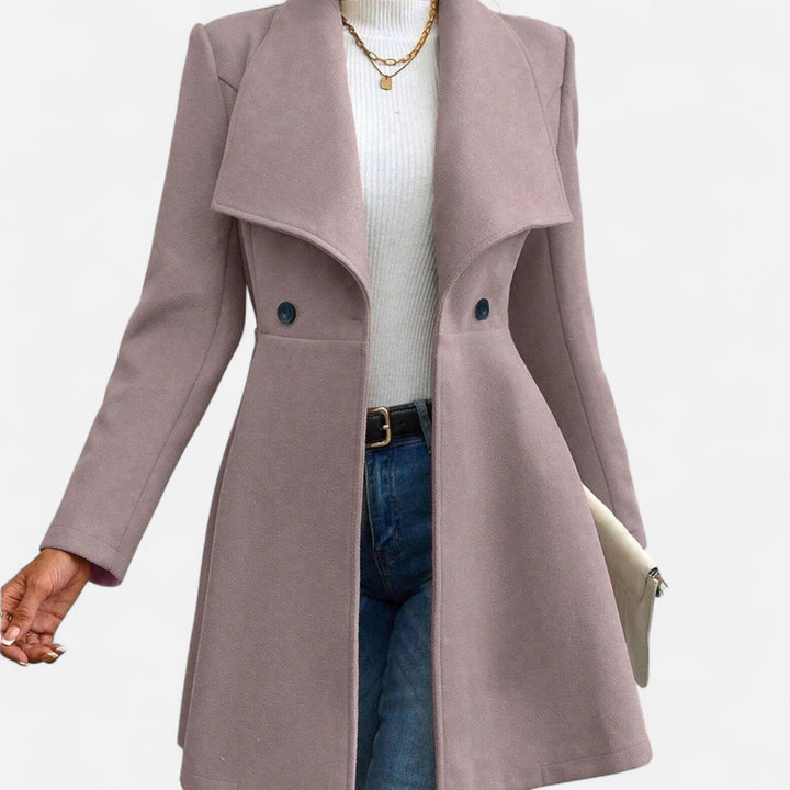 Luxurious women's lapel winter coat, offering elegant style and cozy warmth as premium cold weather outerwear.