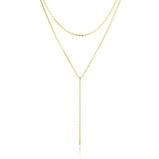 Multi-layered rhinestone drop necklace for women. Shimmering, elegant fashion jewelry perfect for evening wear.