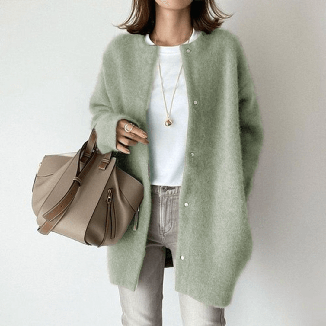 Effortless style women's cardigan, an elegant layering piece for cozy comfort and versatile fashion.