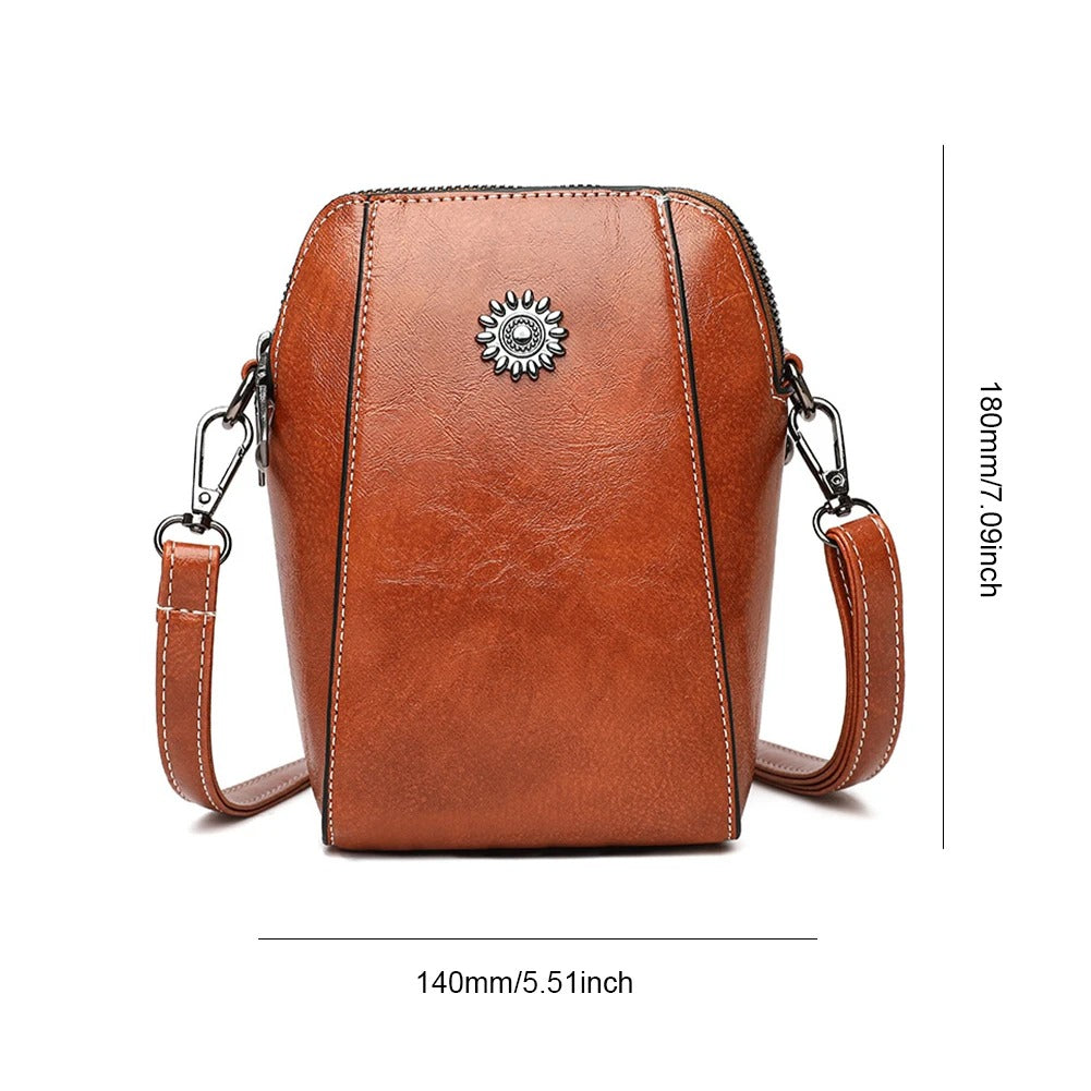 New elegant women's leather shoulder bag, versatile daily use handbag with an adjustable strap.