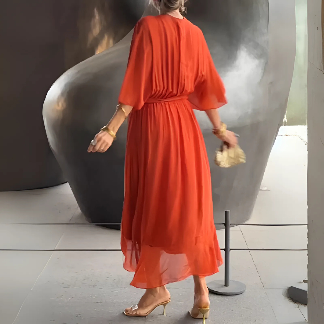 Versatile women's party or casual wrap dress, elegant, lightweight, and comfortable with a V-neck for summer.