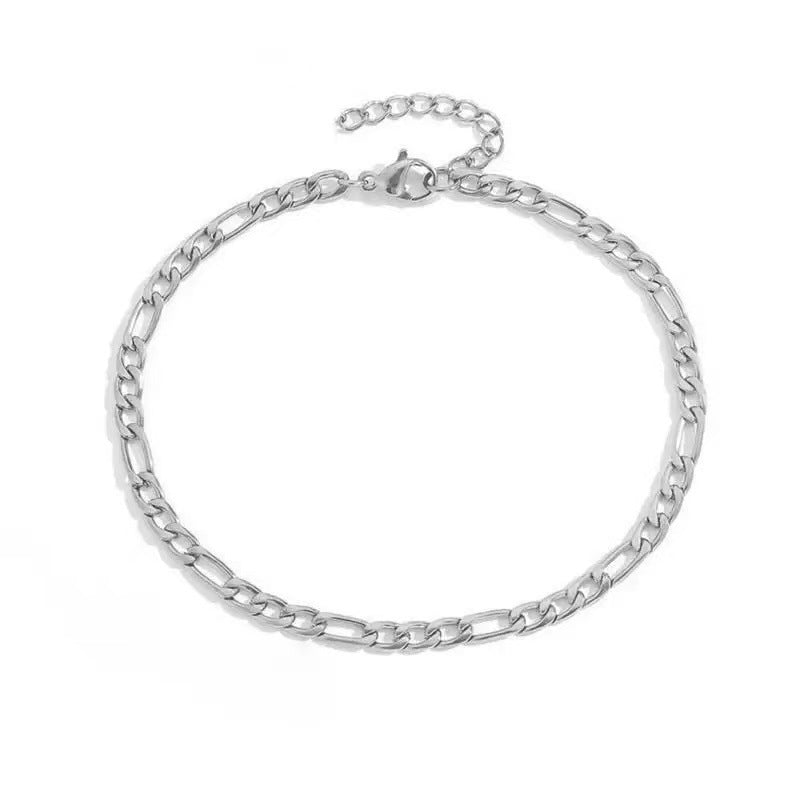 Fashionable women's link chain anklet with adjustable closure, an elegant gift for her.