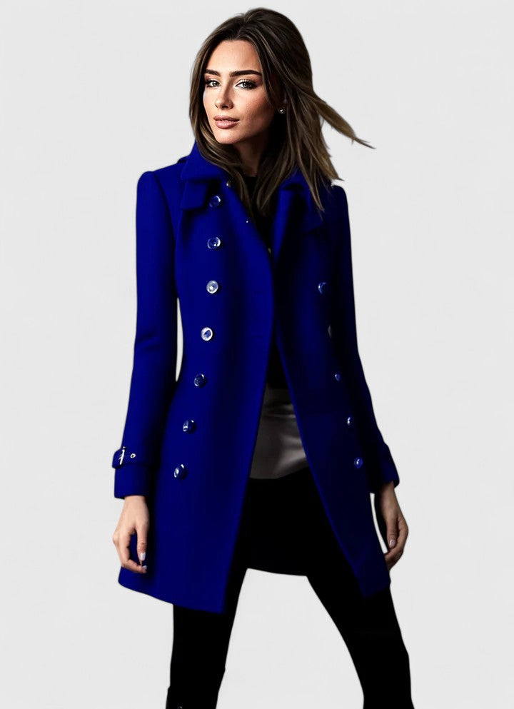 Versatile women's long coat for timeless style. Elegant outerwear with a tailored look, perfect for chic fashion.