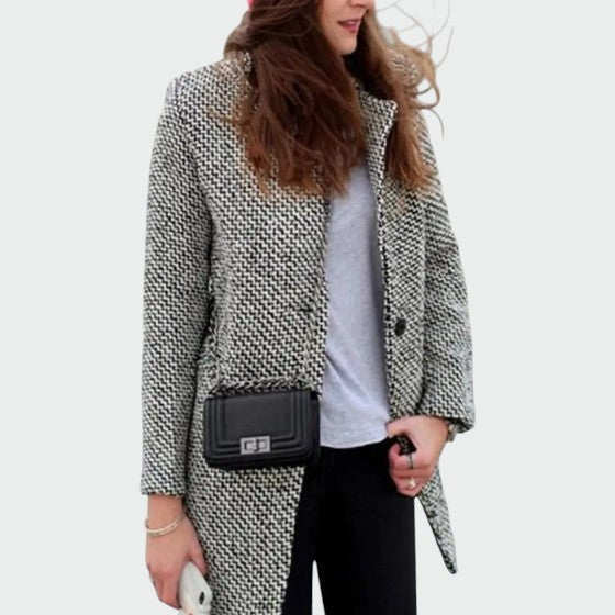 Women's elegant long coat, a classic and stylish piece for autumn & winter outerwear. Sophisticated versatile fashion.