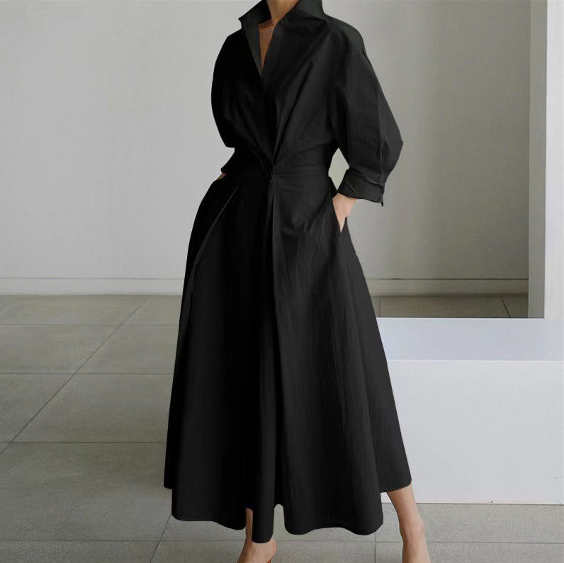 Elegant women's long maxi dress in a timeless chic style, perfect for versatile fashion and special occasions.