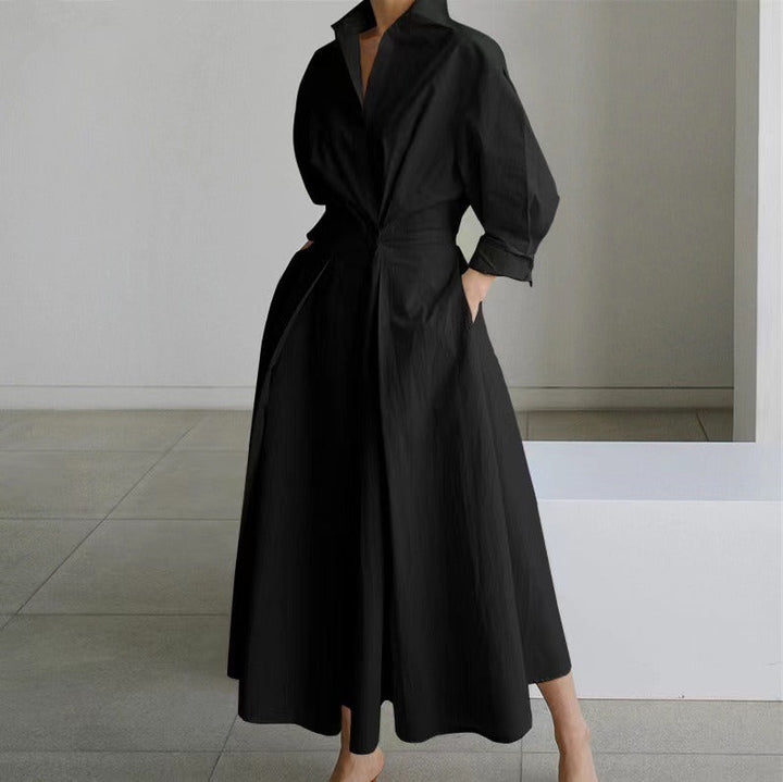 Elegant women's long maxi dress in a timeless chic style, perfect for versatile fashion and special occasions.