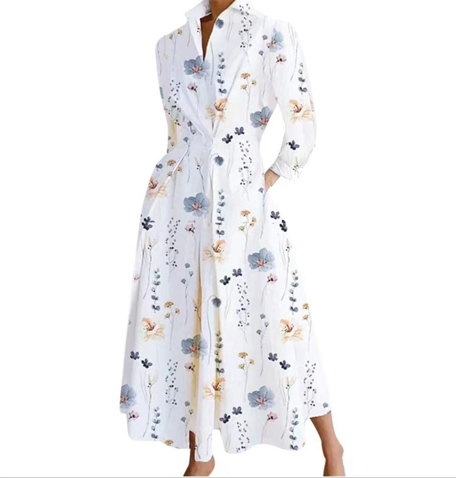 Comfortable women's long summer dress in a versatile maxi style, perfect for casual chic or daytime fashion.