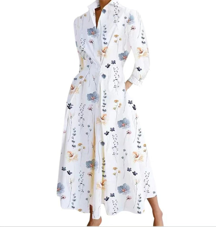 Comfortable women's long summer dress in a versatile maxi style, perfect for casual chic or daytime fashion.