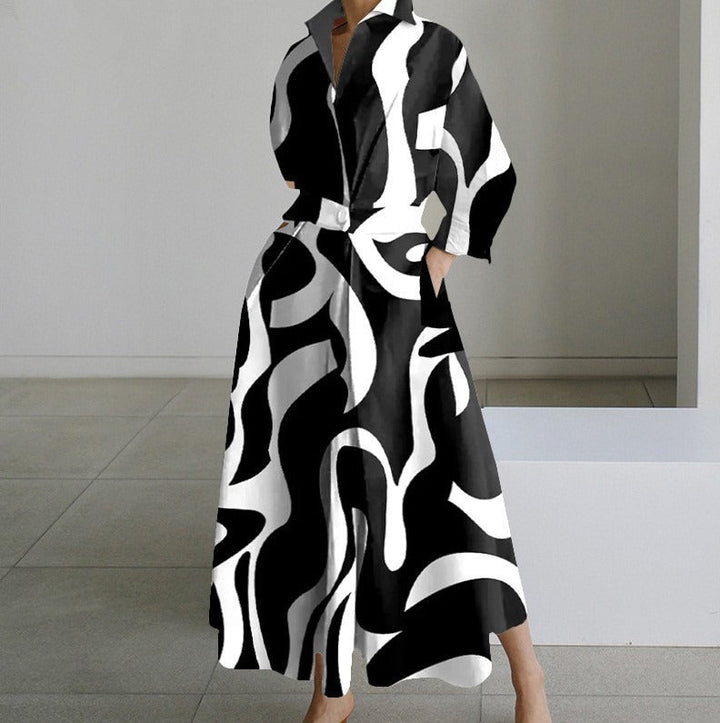 Close-up of elegant women's long maxi dress fabric, showcasing timeless chic style and comfortable, flattering design.