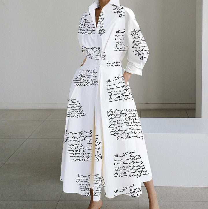 Women's elegant long dress flowing beautifully, a versatile maxi style ideal for special occasions or chic daily wear.