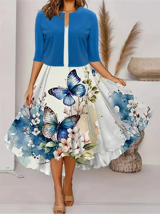 Comfortable women's long dress, elegant flowy maxi for versatile wear, timeless fashion and ease.