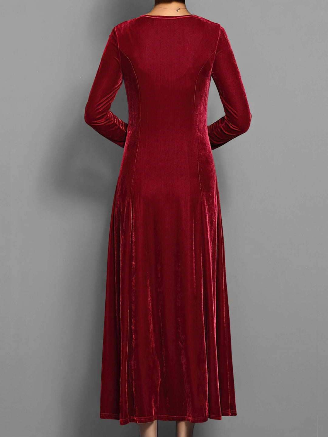 Stylish women's elegant long sleeve midi dress, great for autumn formal, evening, or party wear.