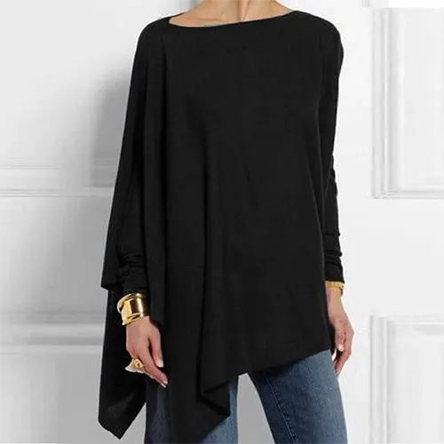 Elegant women's long sleeve top, versatile for casual wear & office style. Chic everyday blouse for women's fashion.