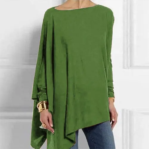 Casual & comfortable women's long sleeve top. Elegant everyday blouse, perfect for versatile chic style.