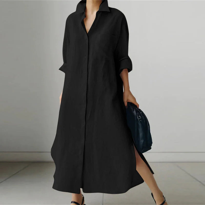 Comfortable women's flowy maxi dress, ideal for summer beach vacations, casual outings, or warm weather fashion.