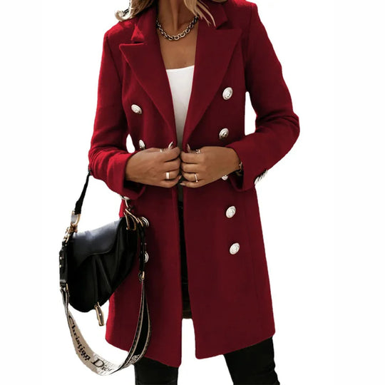 Warm, chic women's long coat. Elegant winter outerwear, perfect for sophisticated ladies fashion & cold weather.