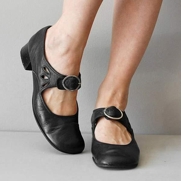 Stylish women's pumps feature a comfortable low heel & rounded toe. Elegant slip-on shoes for office & everyday comfort.