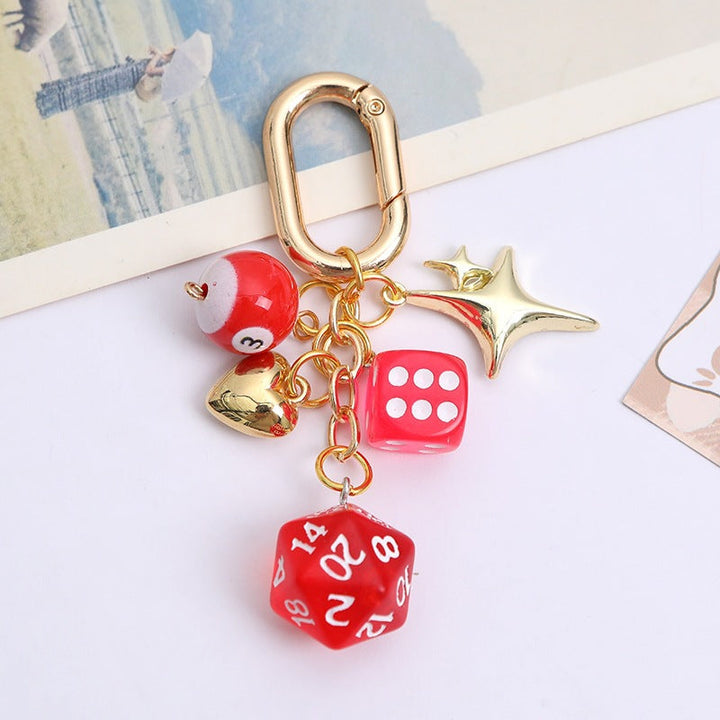 Colorful lucky charm keychain, a stylish and durable gift idea for women's bags and keys, featuring metal & beads.