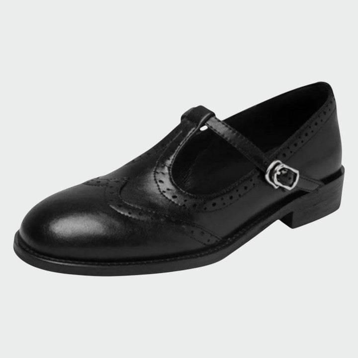 Elegant Women's Mary Jane T-Bar shoes with a comfortable low heel, perfect for classic style.