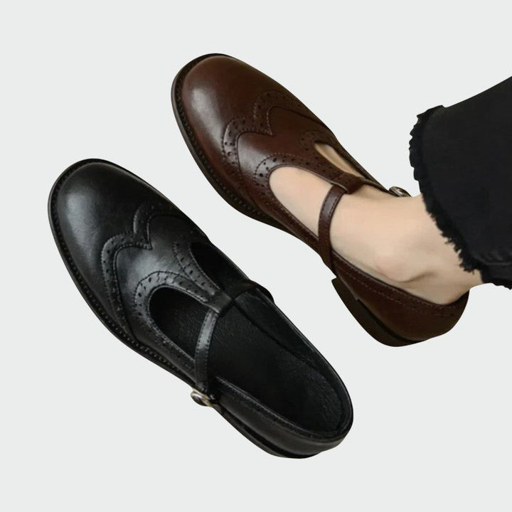Comfortable and elegant women's Mary Jane T-Bar shoes, a classic vintage style with a practical low heel.