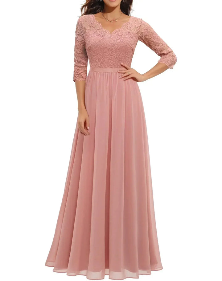 Beautiful women's maxi dress with a flowing silhouette, perfect for romantic and formal occasions.