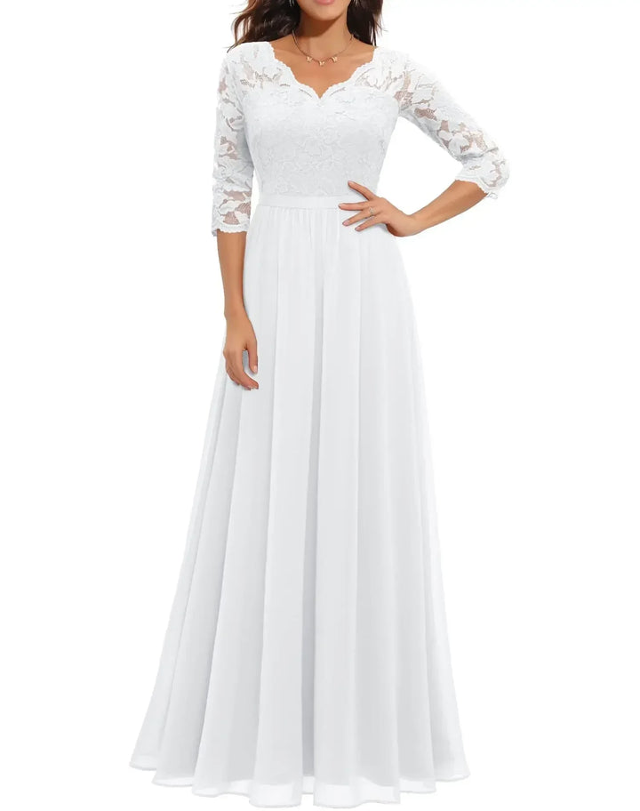 Women's flowing maxi dress, elegant design, perfect for evening parties, weddings, and formal events.