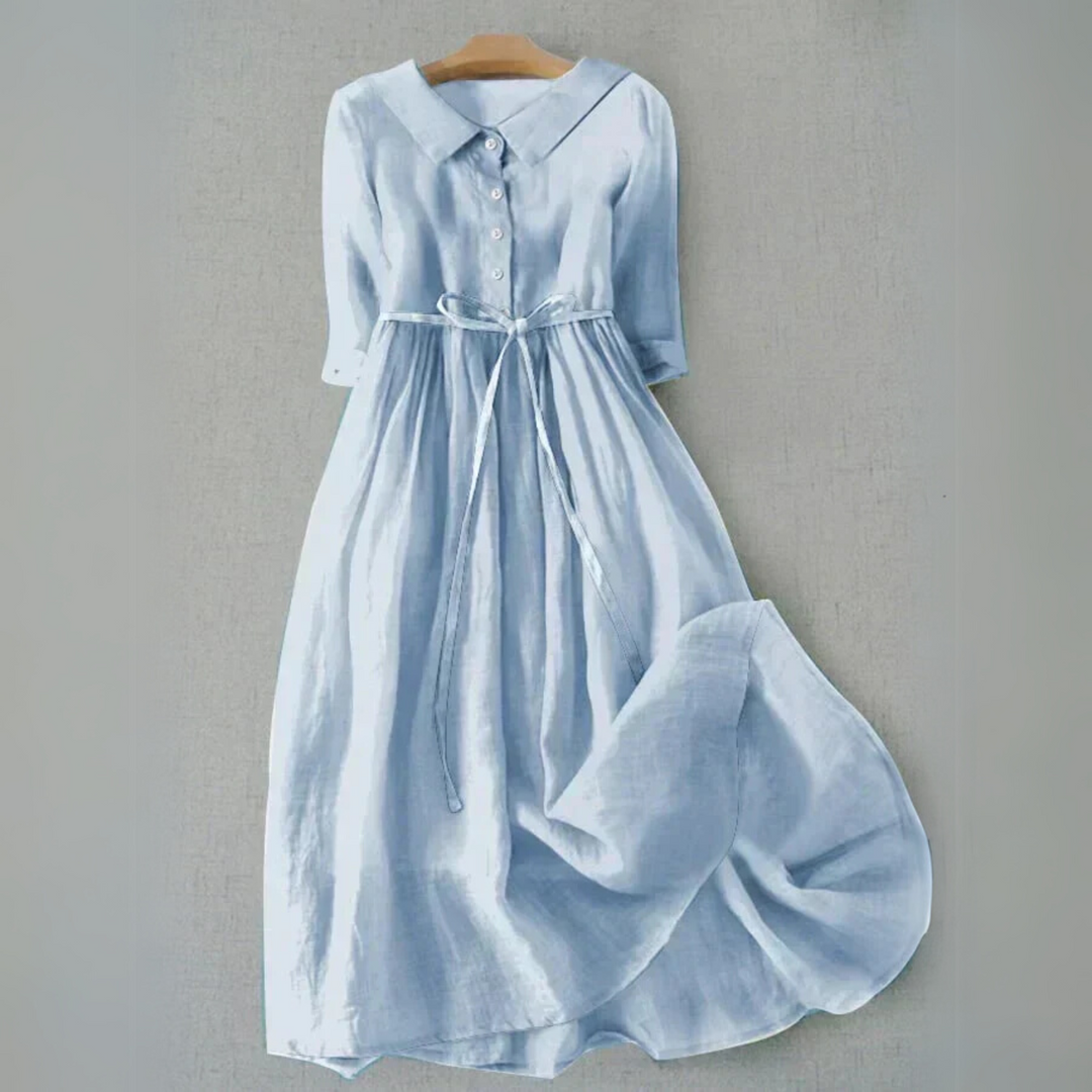 Relaxed fit maxi dress for women. Stylish and comfortable summer wear. Minimalist design.