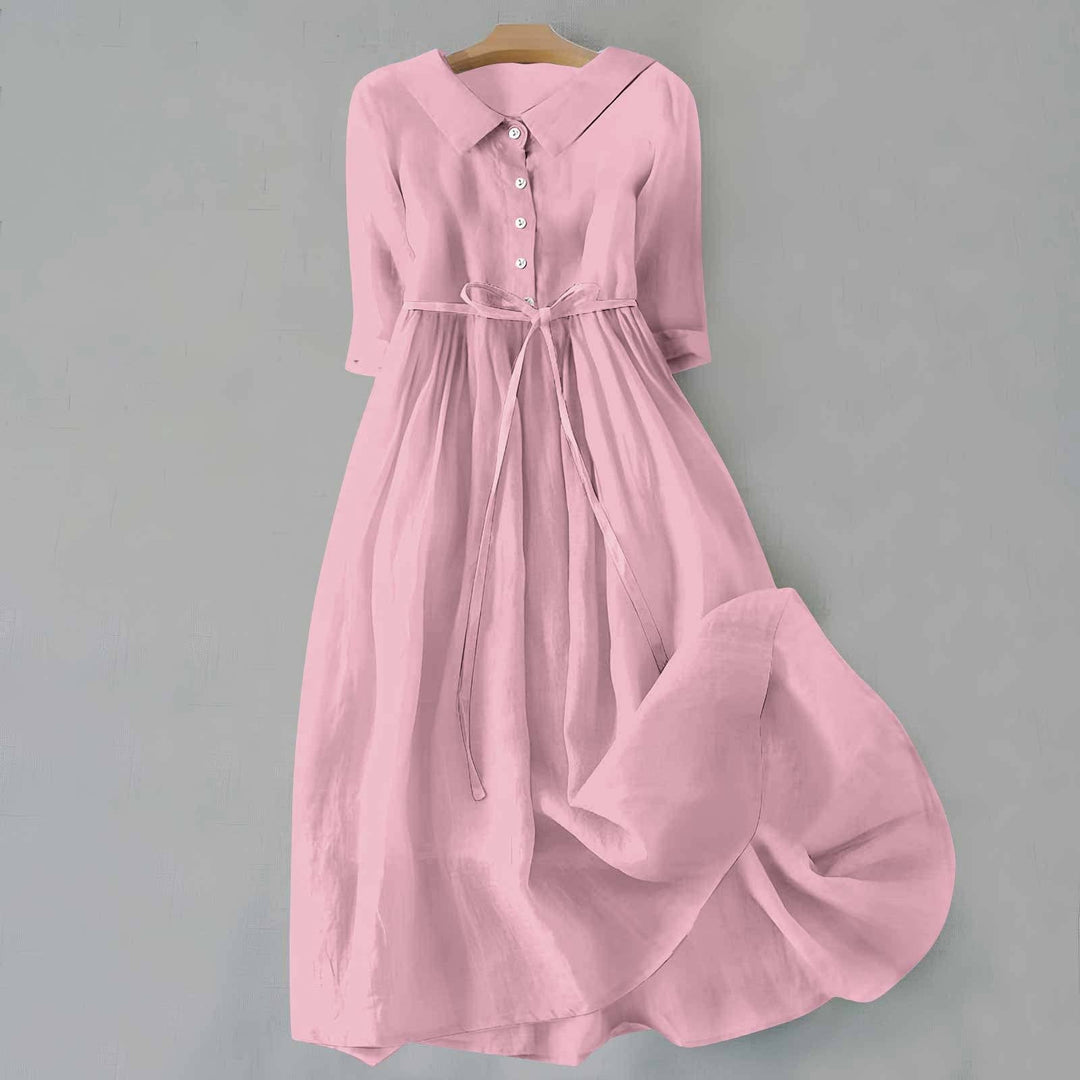 Minimalist women's maxi dress. Effortlessly elegant and comfortable summer style.