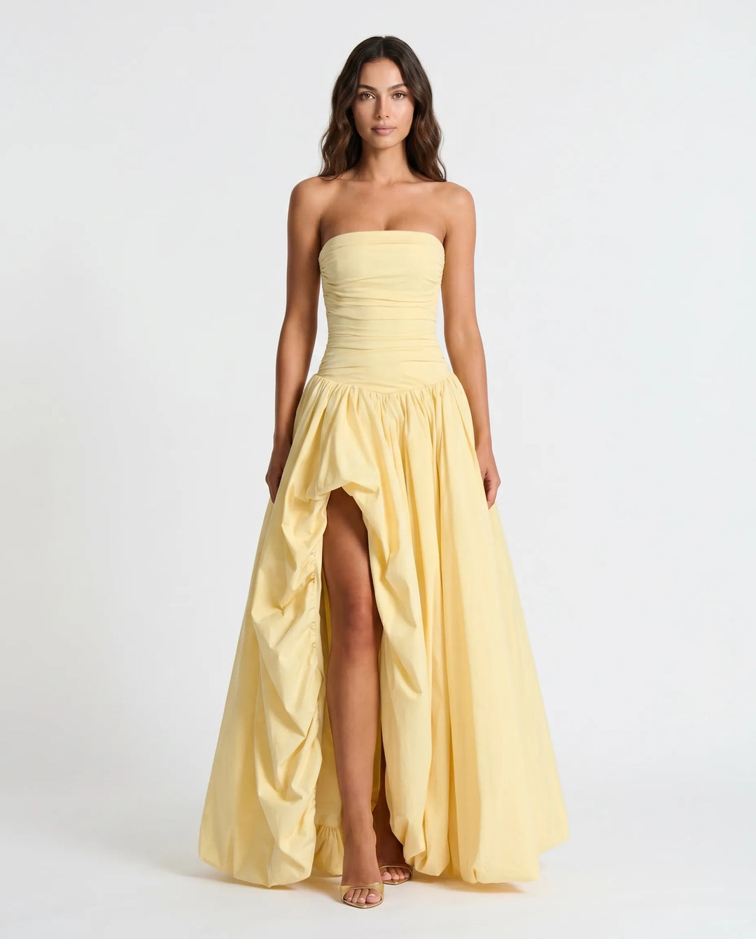 Full-length view of a women's elegant formal maxi dress, exuding timeless style for evening wear.